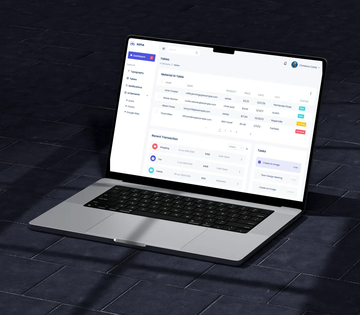 CRM platform dashboard